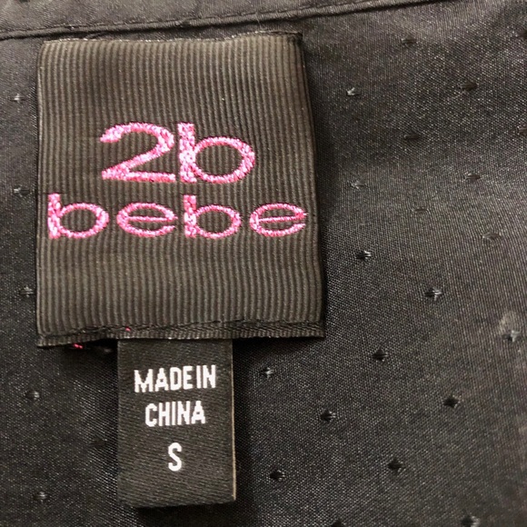2B BEBE | Black Button Up Blouse Top Small - Picture 6 of 7